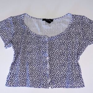 Purple Cropped Floral Top